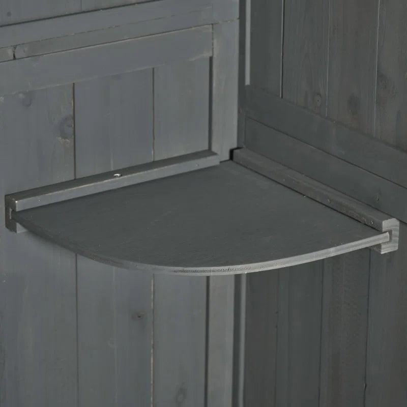 Wooden Garden Tool Storage Shed with Shelves & Asphalt Roof, Weather-Resistant