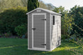 4x6 Resin Garden Storage Shed with Window & Ventilation, Weather-Resistant, Lockable Door - Grey