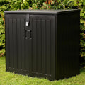 775L Waterproof Outdoor Garden Storage Box with Lid & Doors, Lockable Bin & Bike Shed
