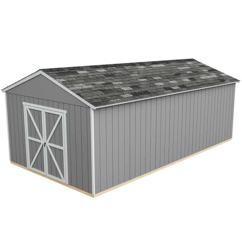 Handy Home Products Astoria 12×24 Do-It-Yourself Wooden Storage Shed Brown Without Floor