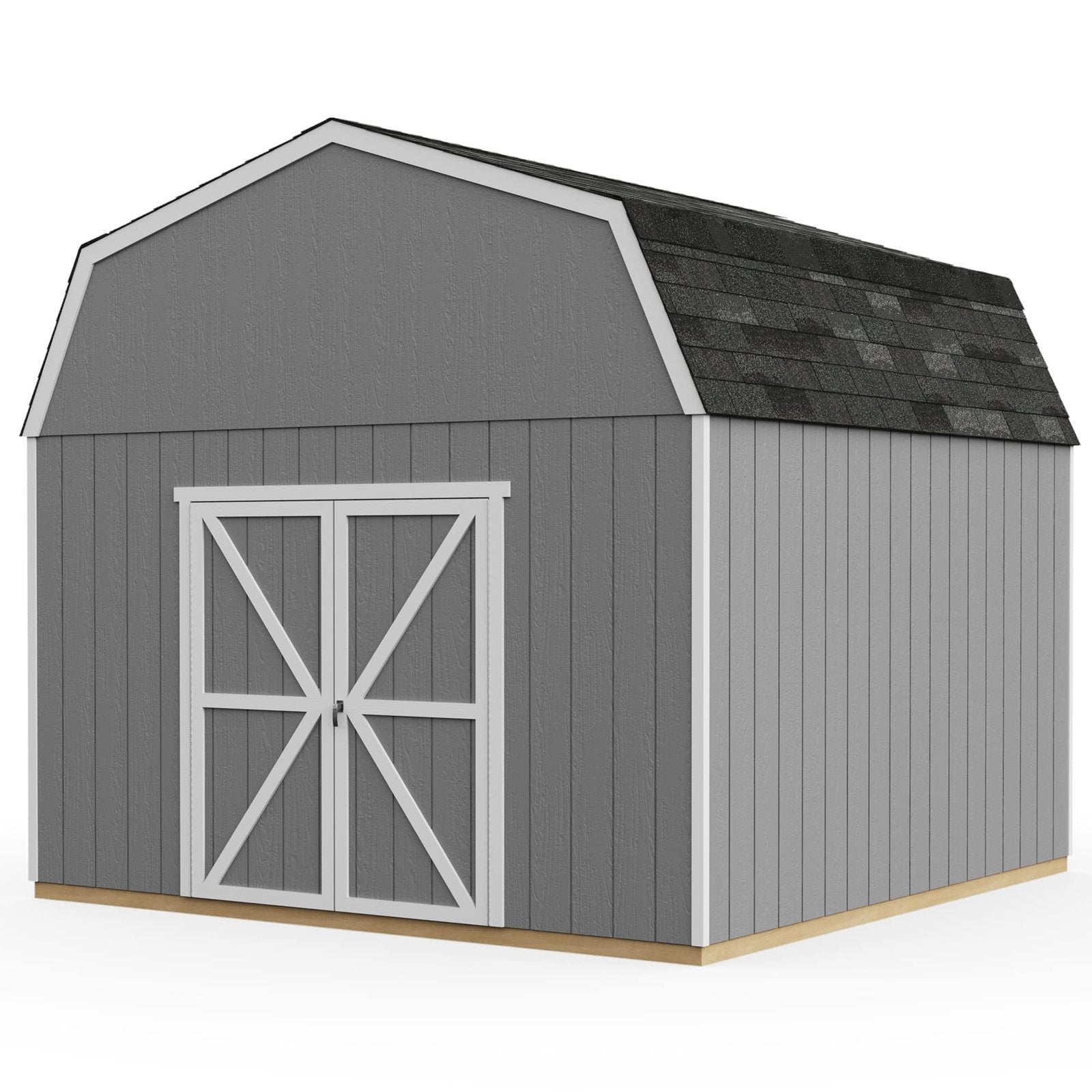 Handy Home Products Hudson 12×12 Do-it-Yourself Wooden Storage Shed Brown Without Floor