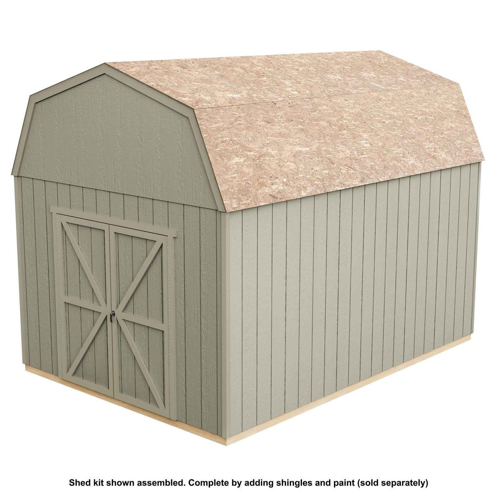 Handy Home Products Braymore 10×14 Do-It-Yourself Wooden Storage Shed with Floor