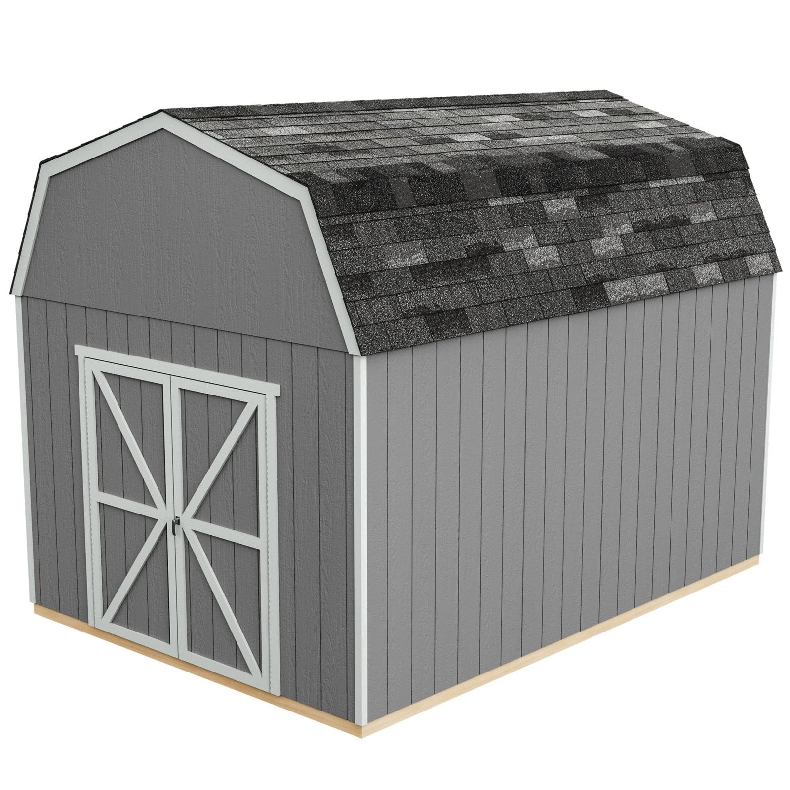Handy Home Products Braymore 10×16 Do-It-Yourself Wooden Storage Shed Without Floor
